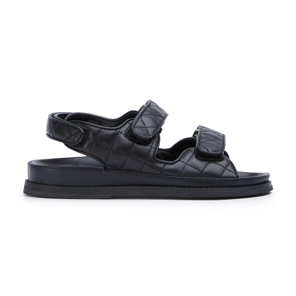 Tony Bianco Black Quilted Sandals